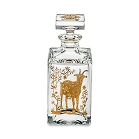 Vista Alegre Golden Whisky Decanter with Gold Goat