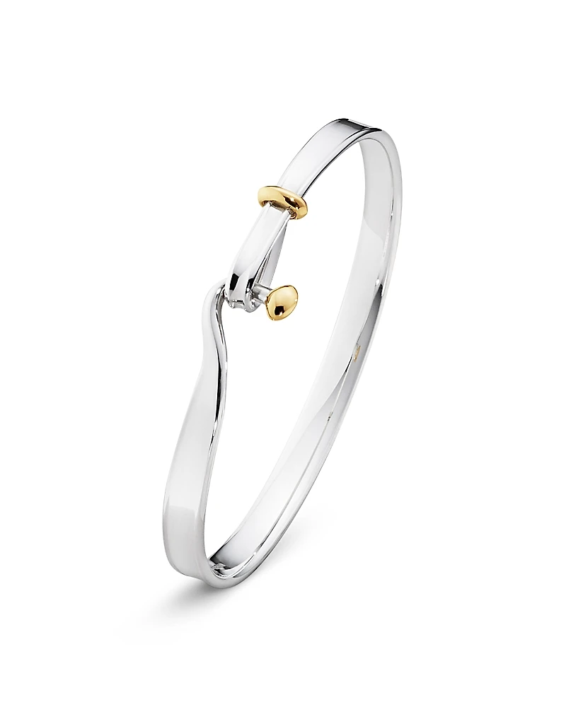 Georg Jensen Men's 18K Yellow Gold & Sterling Silver Torun Bangle Bracelet