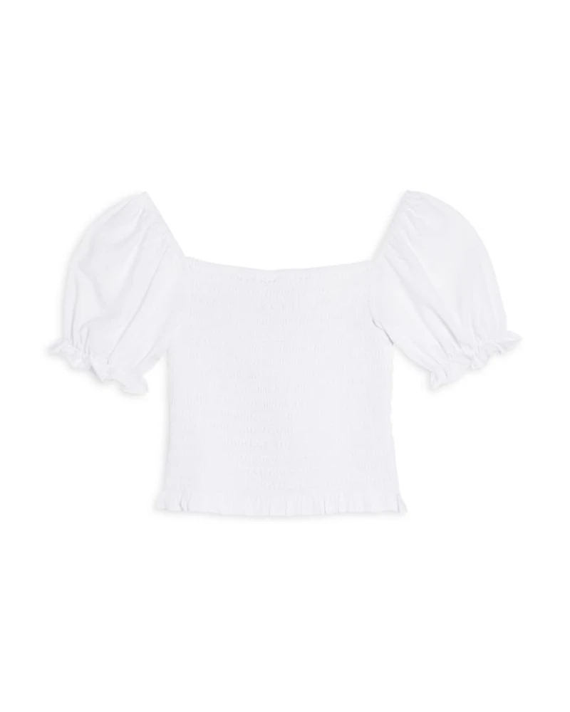 Girls' Marlee Smocked Floral Puff Sleeve Top