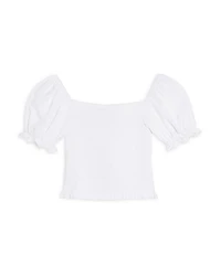 Girls' Marlee Smocked Floral Puff Sleeve Top