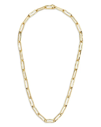 18K Yellow Gold Link to Love Large Square Link Chain Necklace, 19.6"