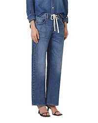 Brynn Drawstring High Rise Wide Leg Jeans Atlantis