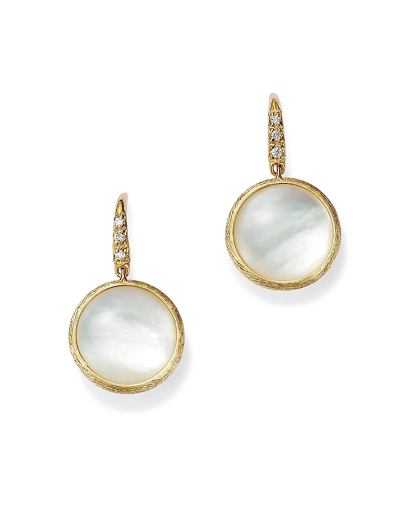 Marco Bicego 18K Yellow Gold Jaipur Color Mother of Pearl & Diamond Drop Earrings