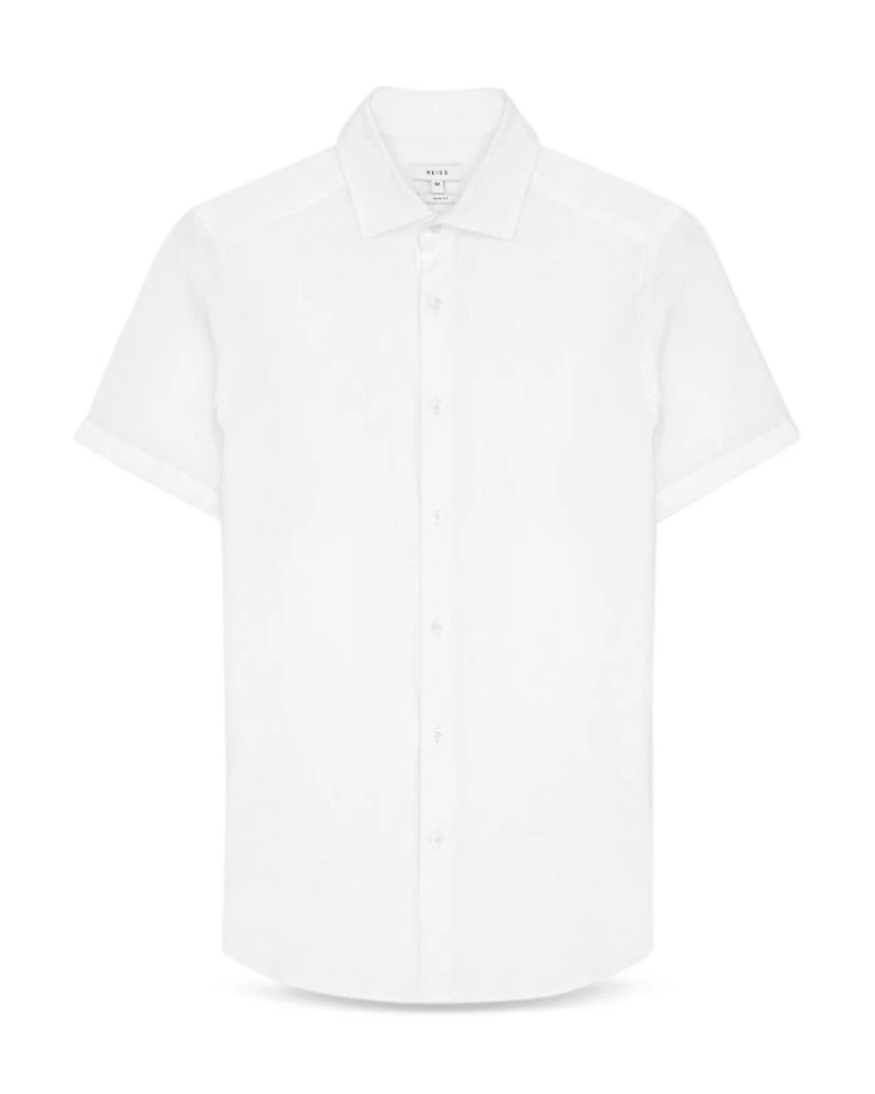 Holiday Slim Fit Short Sleeve Linen Shirt