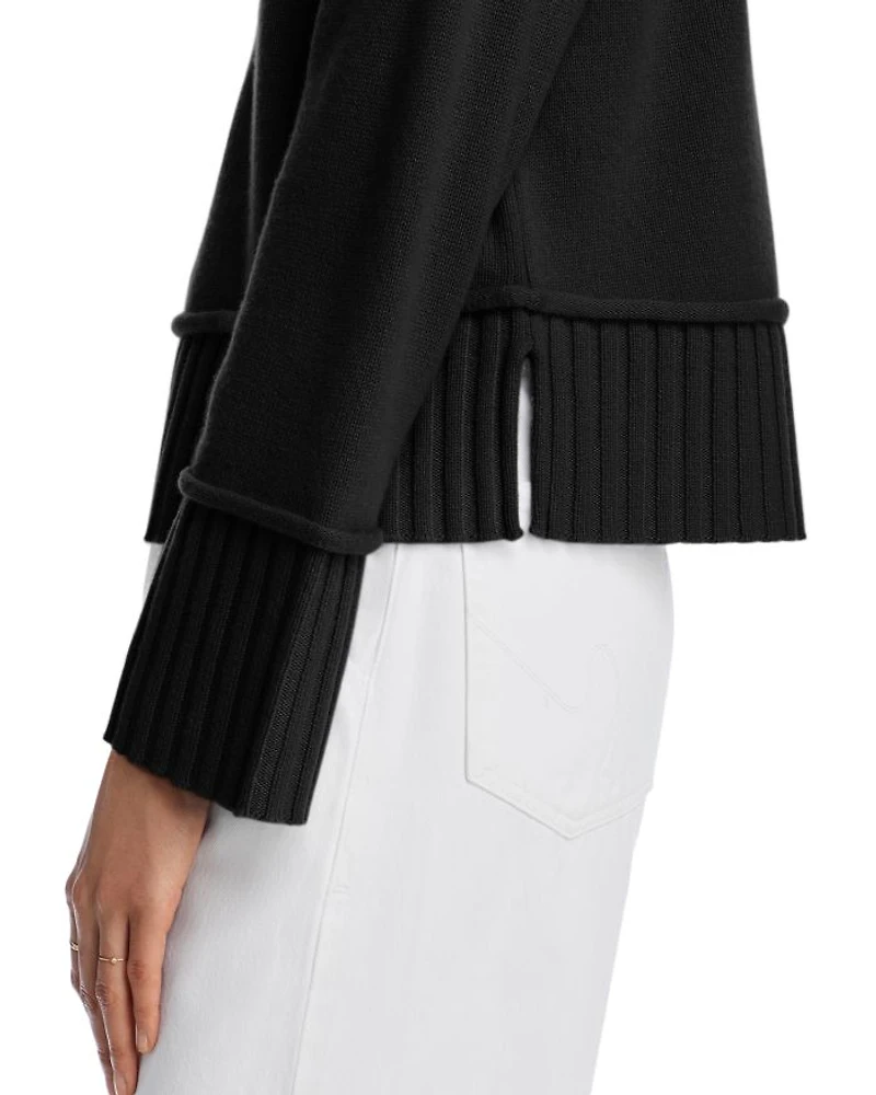 Boxy Mock Neck Cashmere Sweater - Exclusive