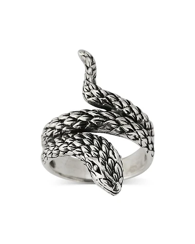 Sterling Silver Scaled Snake Coil Ring
