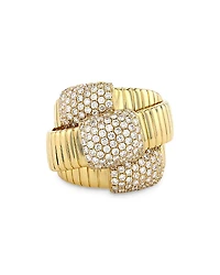 Alberto Milani 18K Yellow Gold Via Mercanti Diamond Tubogas Wrap Ring