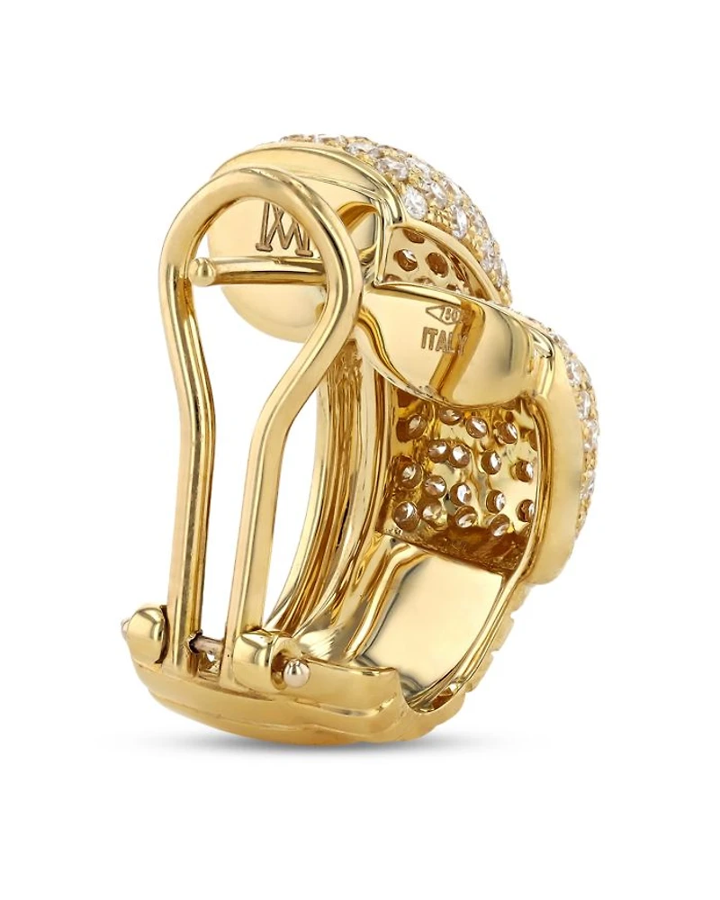 18K Yellow Gold Via Mercanti Diamond Pavé Double Tubogas Hoop Earrings