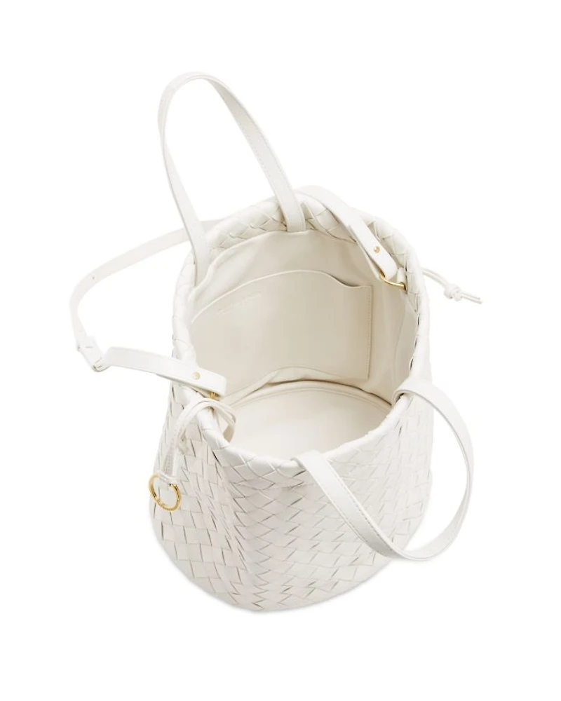 Small Castello Intreccio Leather Bucket Bag