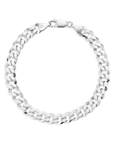 Men's Sterling Silver 7mm Curb Chain Bracelet