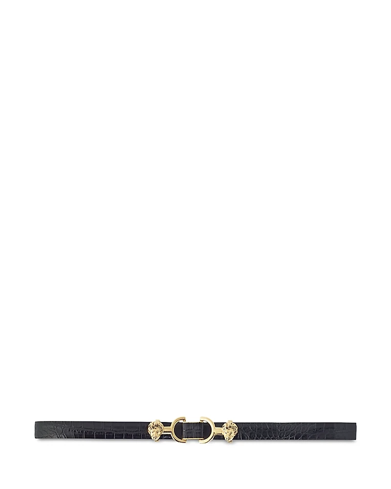 Maje Amor Croc Embossed Belt
