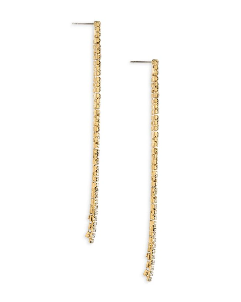 Your Moment Cubic Zirconia Linear Drop Earrings in 18K Gold Plated