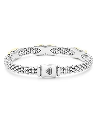 18K Yellow Gold & Sterling Silver Embrace Triple X Caviar Bead Link Bracelet