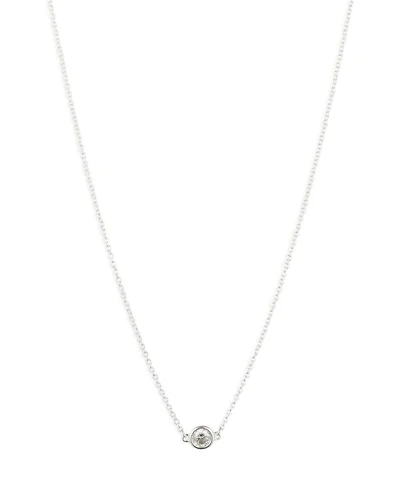 Sterling Silver & Bezel Set Cubic Zirconia Pendant Necklace, 15"-18"