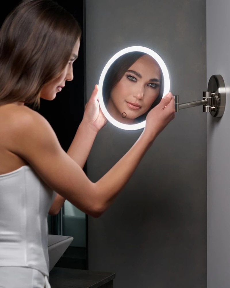 Magnified Rechargeable Wall Mirror