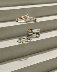 Sterling Silver & 18K Yellow Gold Crossover Ring
