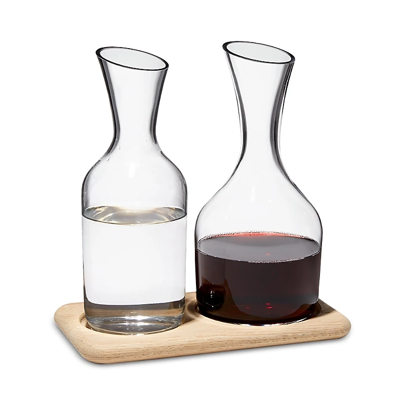 Lsa International Wine Water and Carafe Set with Oak Base