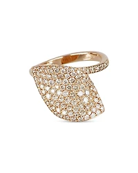 Pasquale Bruni 18K Rose Gold Aleluia Diamond Pave Leaf Statement Ring