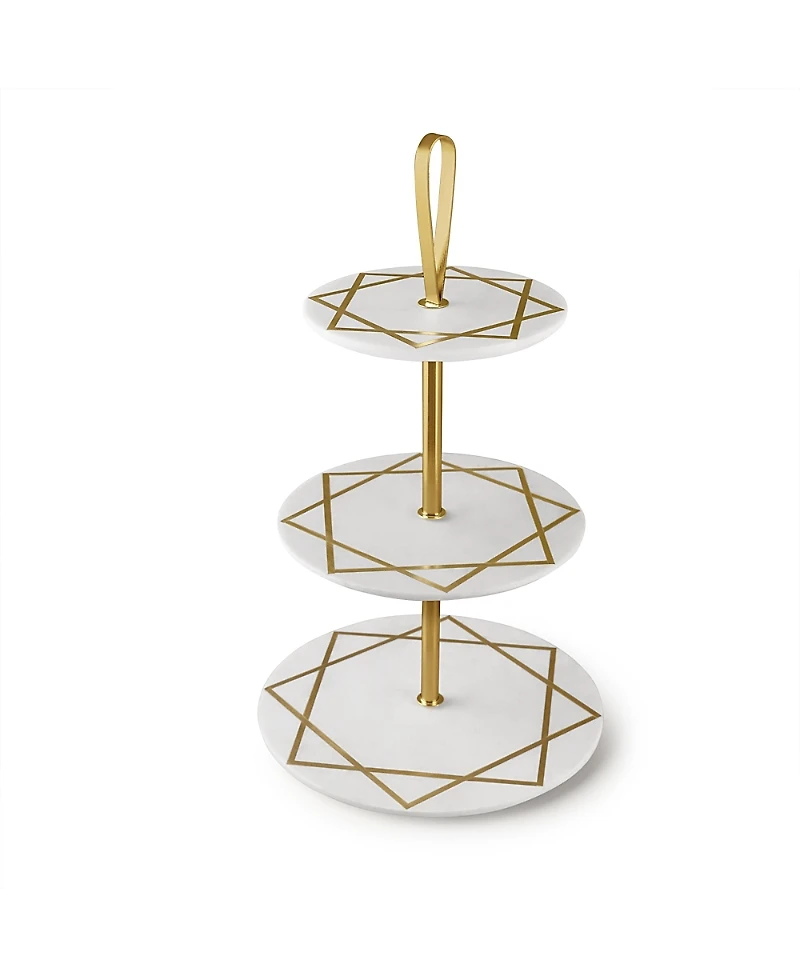 Gauri Kohli Marbella Three Tier Marble Cake Stand