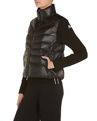 Moncler Mixed Media Wool Puffer Cardigan