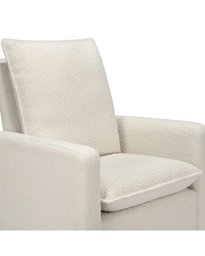 Cali Pillowback Swivel Glider in Boucle