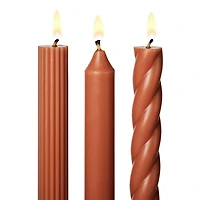 Assorted Burnt Orange Candle Tapers 3-pack, 7.65 oz.