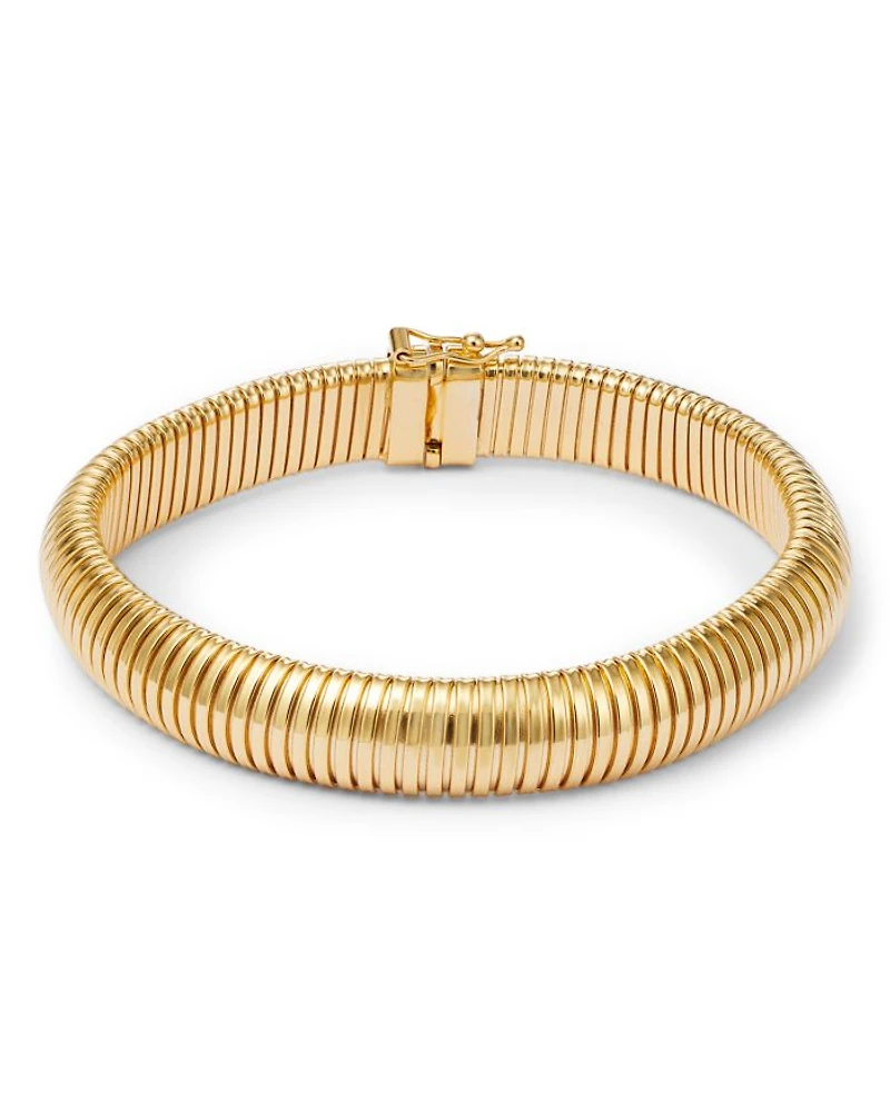 14K Yellow Gold Tubogas Wide Link Bracelet