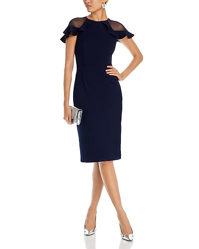 Eliza J Ruffle Sleeve Cocktail Dress