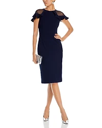Eliza J Ruffle Sleeve Cocktail Dress