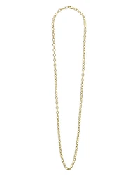 18K Yellow Gold Signature Caviar Beaded Oval Link Necklace, 18"