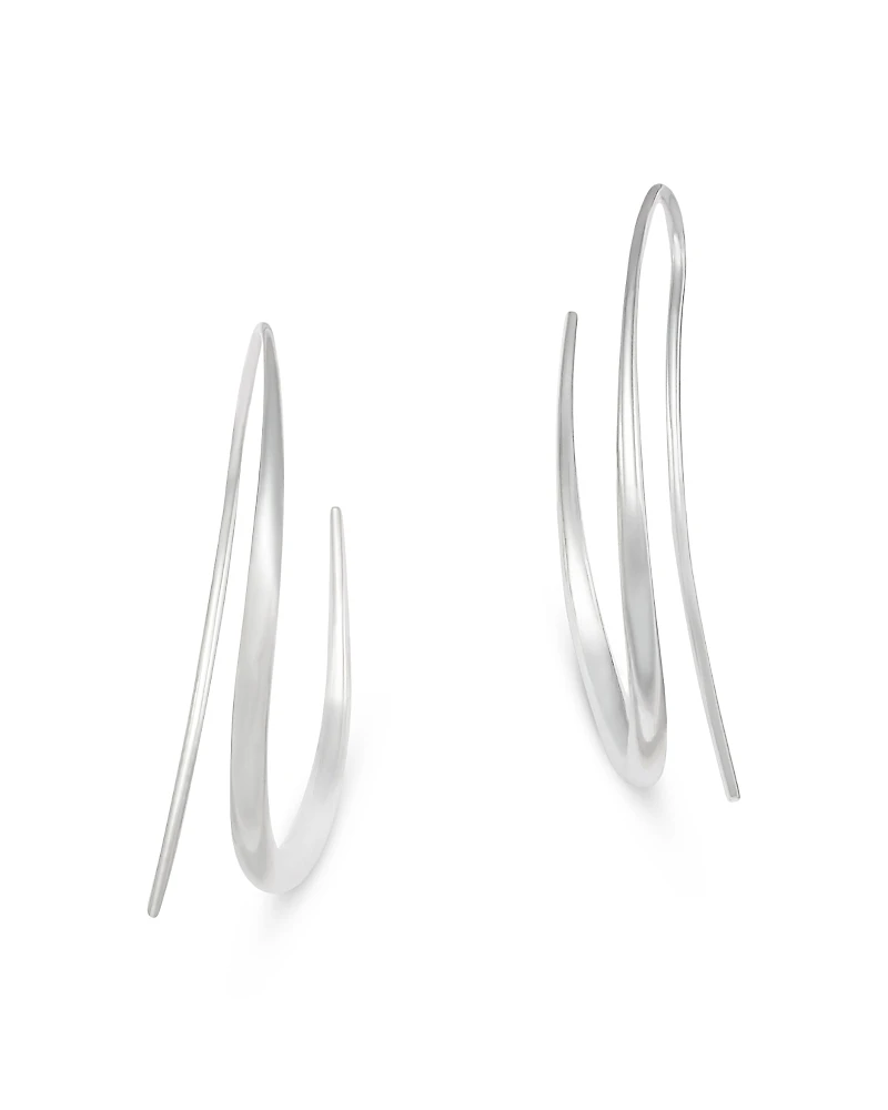 Georg Jensen Sterling Silver Offspring Threader Hoop Earrings