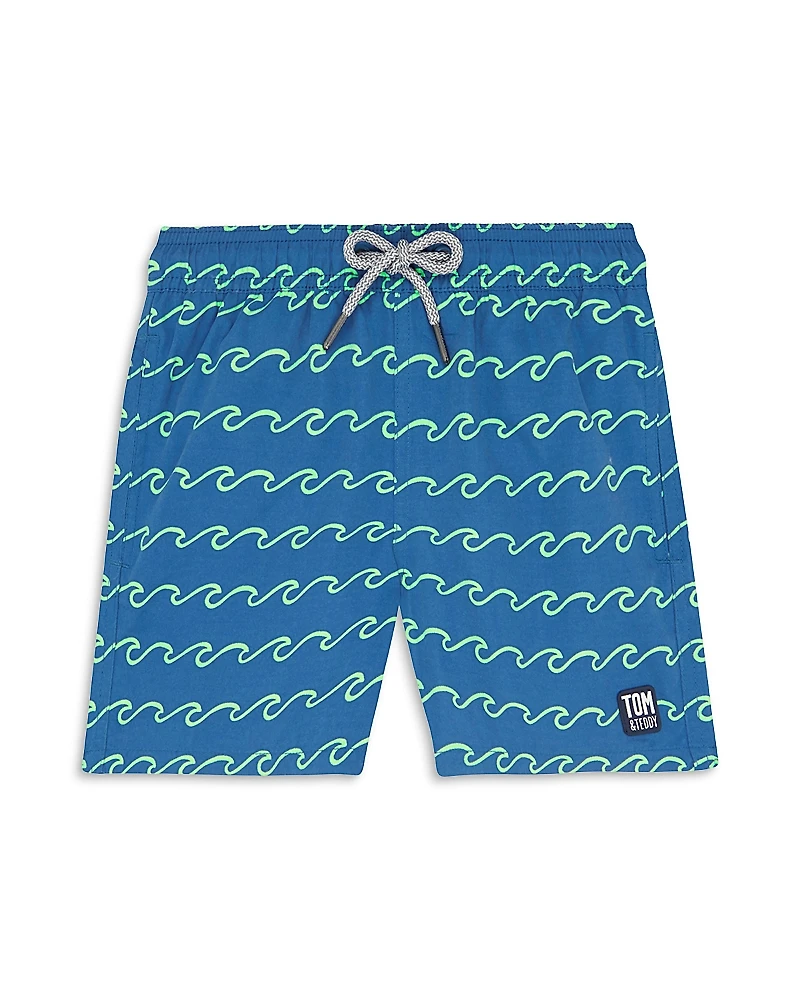 Tom & Teddy Boys' Waves Swim Trunks - Little Kid, Big Kid