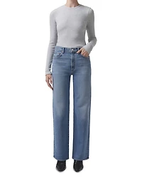 Harper Mid Rise Wide Leg Jeans Flash