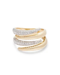 Diamond Wrap Ring in 14K Yellow Gold, 0.55 tcw