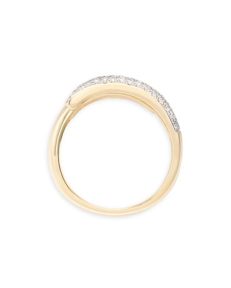 Diamond Wrap Ring in 14K Yellow Gold, 0.55 tcw