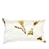 Aviva Stanoff Gold Facet Ivoire Hand-Painted Silk Pillow