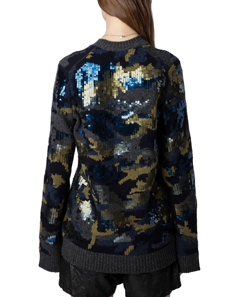 Cosmy Camo Sequin Sweater
