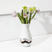 Oro Vase White and Silver