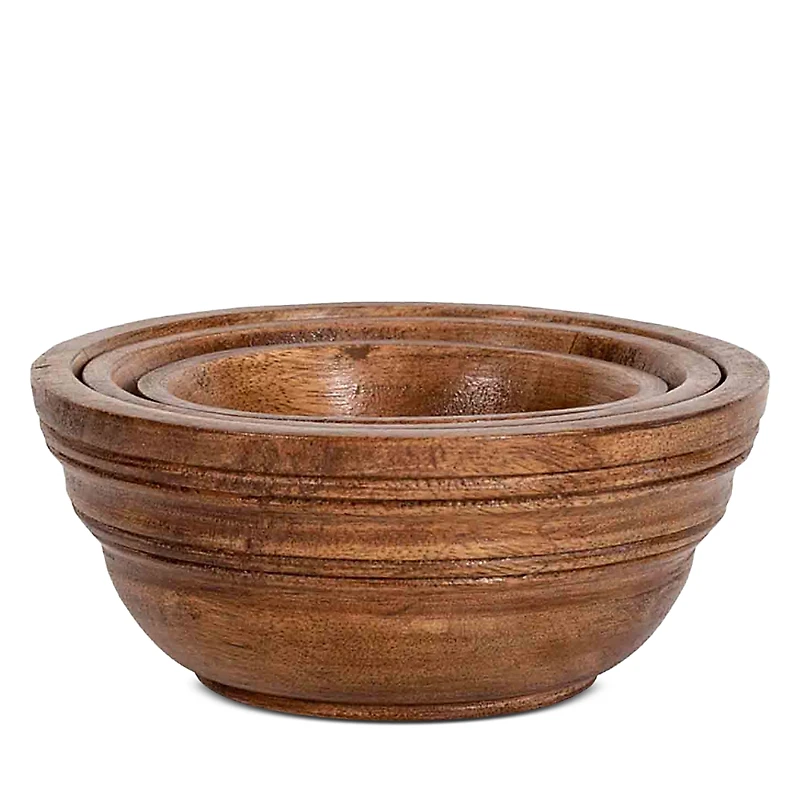 Juliska Bilbao Wood 3 Piece Nesting Bowls