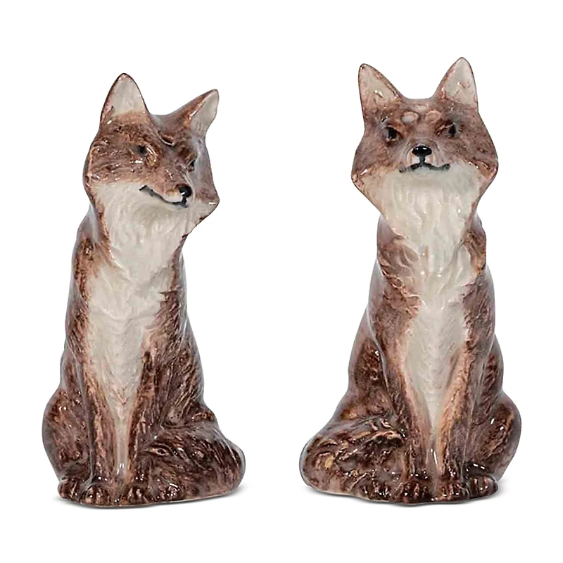Juliska Clever Creatures Walnut Fox Salt and Pepper Set