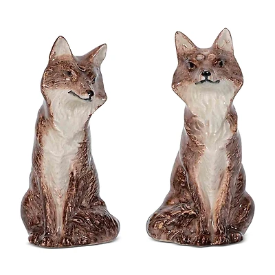 Juliska Clever Creatures Walnut Fox Salt and Pepper Set