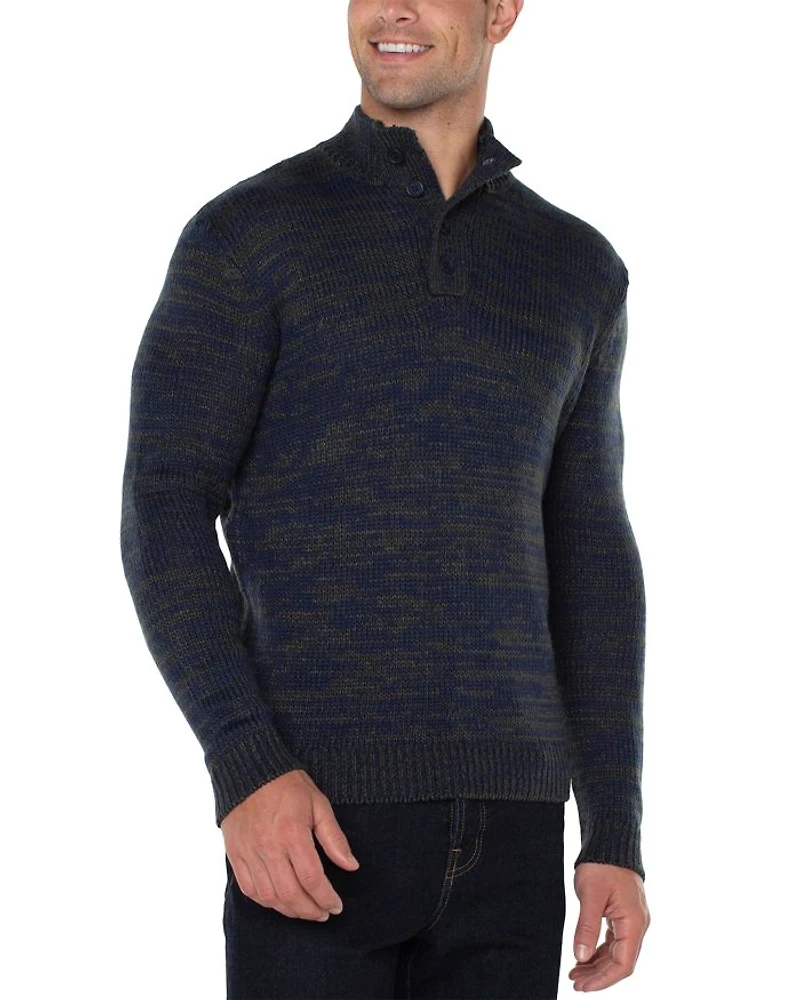 Four Button Mock Neck Sweater