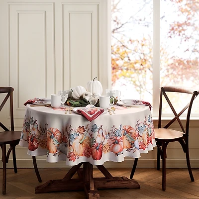 Elrene Home Fashions Botanical Harvest Pumpkin Engineered Tablecloth