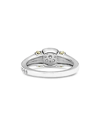 18K Yellow Gold & Sterling Silver Rittenhouse Diamond Cluster Caviar Bead Ring