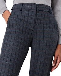 Windowpane Slim Leg Trousers