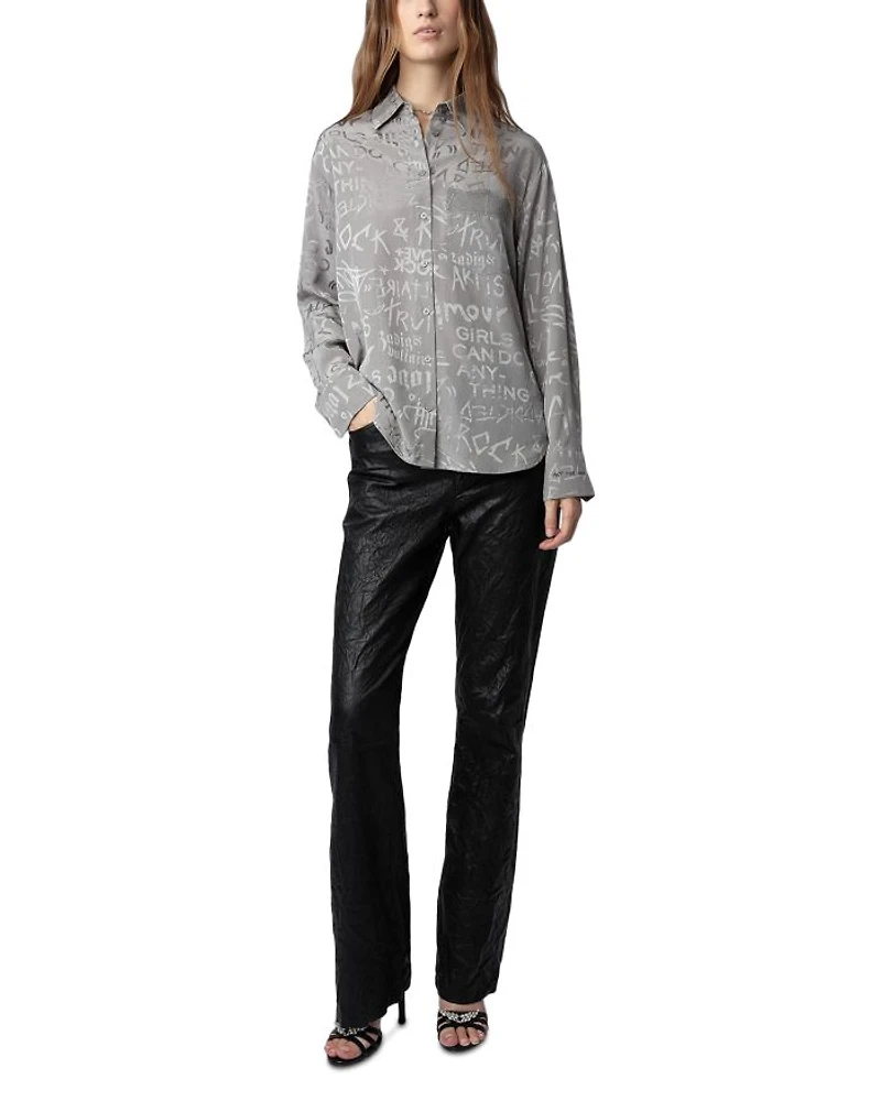 Morning Jacquard Manifesto Silk Shirt