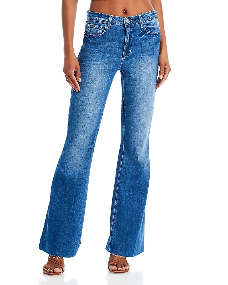 L'Agence Sera Mid Rise Flared Jeans