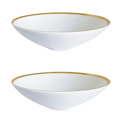 Golden Edge 8" Soup Pasta Bowl, Set of 2