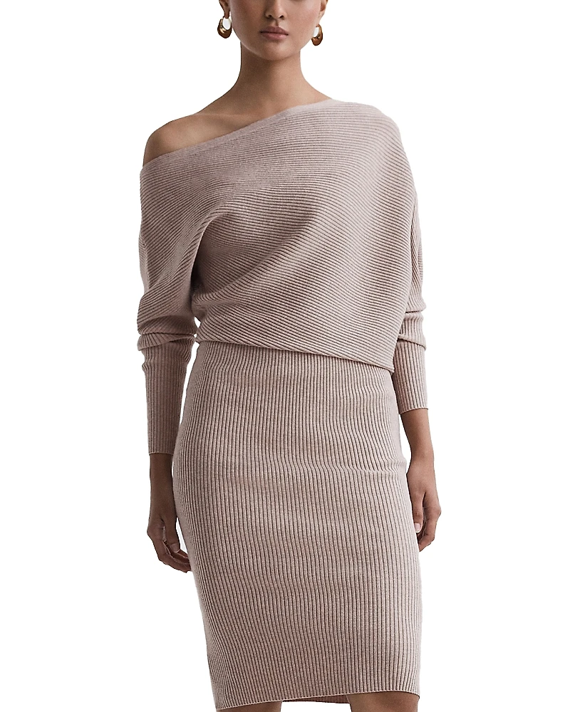 Reiss Lara Draped Knitted Bodycon Dress