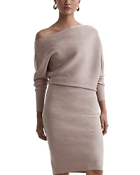 Reiss Lara Draped Knitted Bodycon Dress